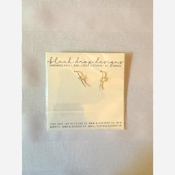 Round Tree Earrings – Handmade Resin & Acrylic with Sterling Silver Hooks - Picture 4 of 4